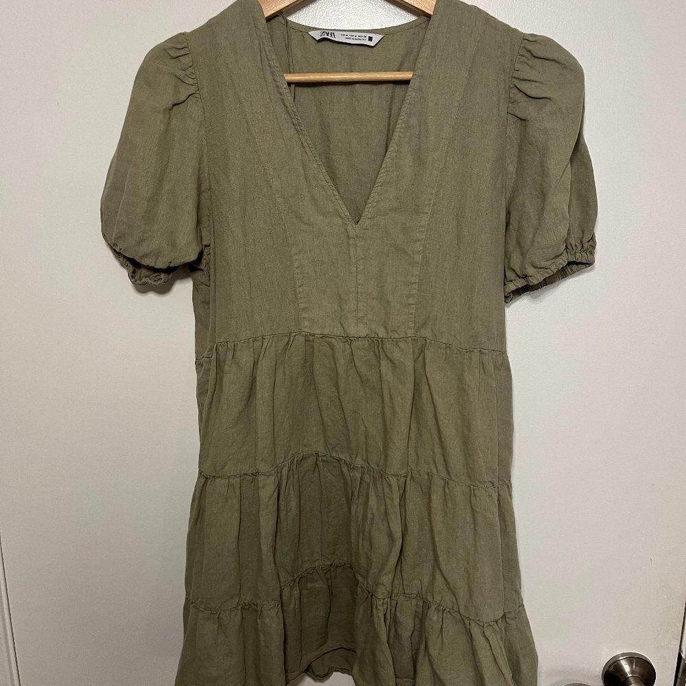 Zara Green Sun Dress Size Medium
